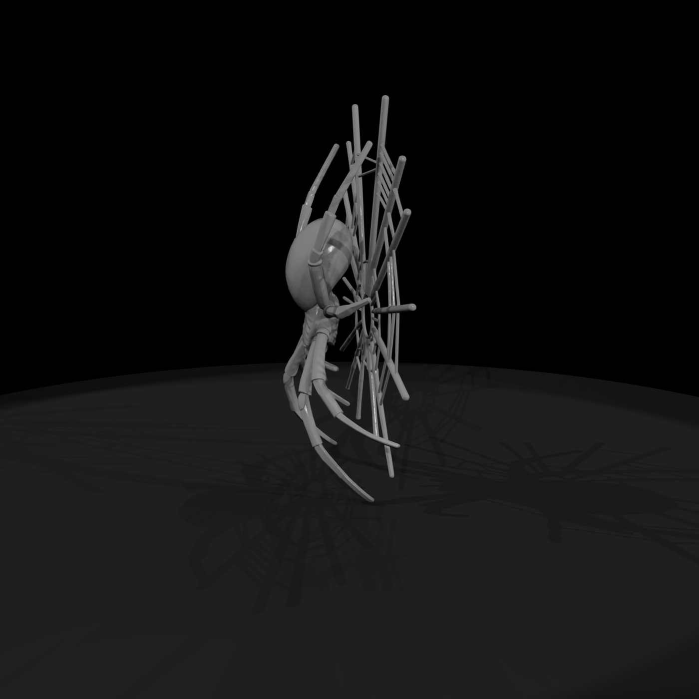 Stylized Spider on Web