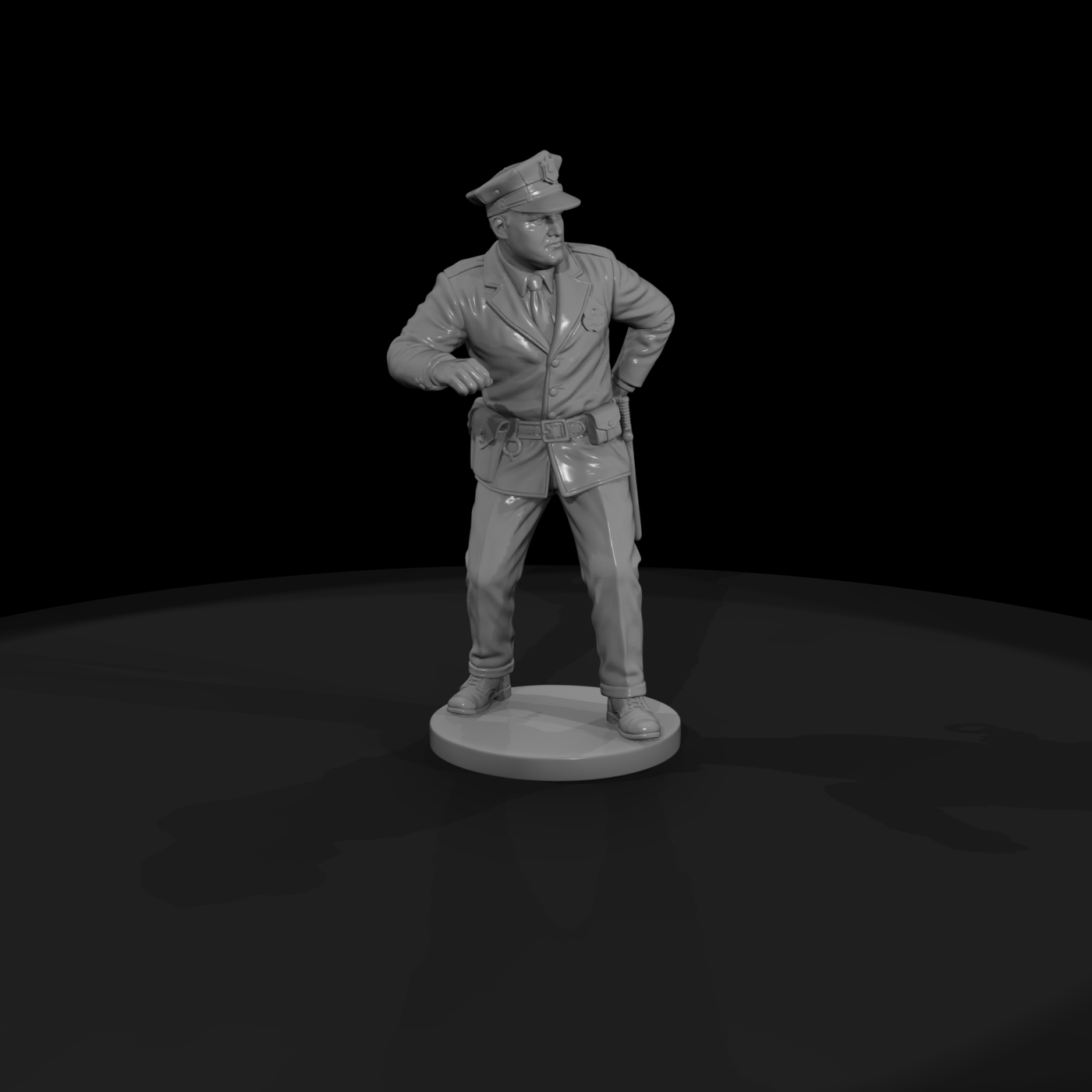 1950s City Police Officer Standing