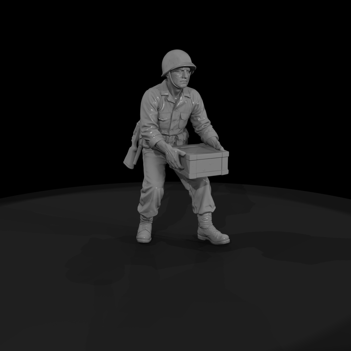 WWII Marine Rifleman with Ammo Crate