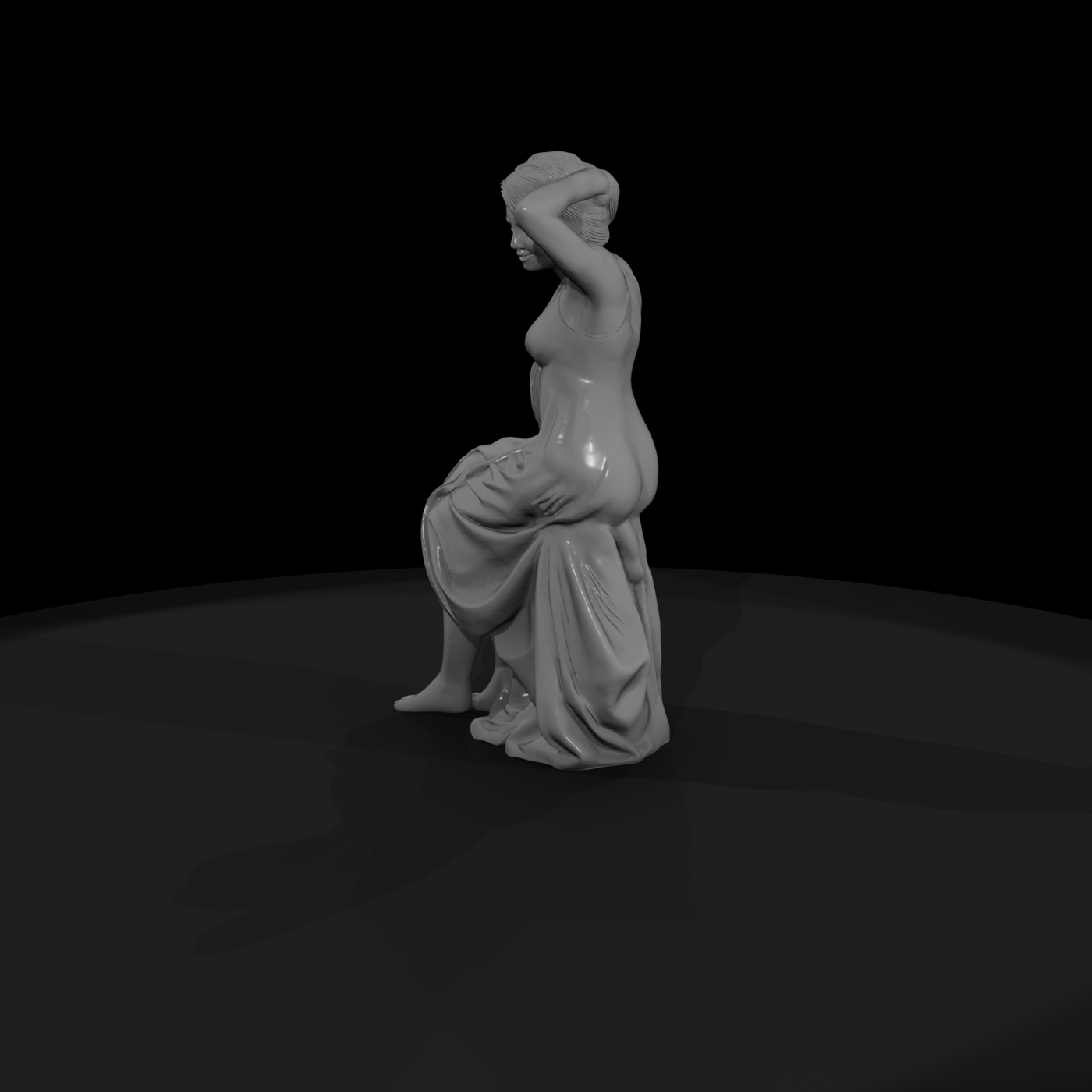 Seated Classical Female Sculpture