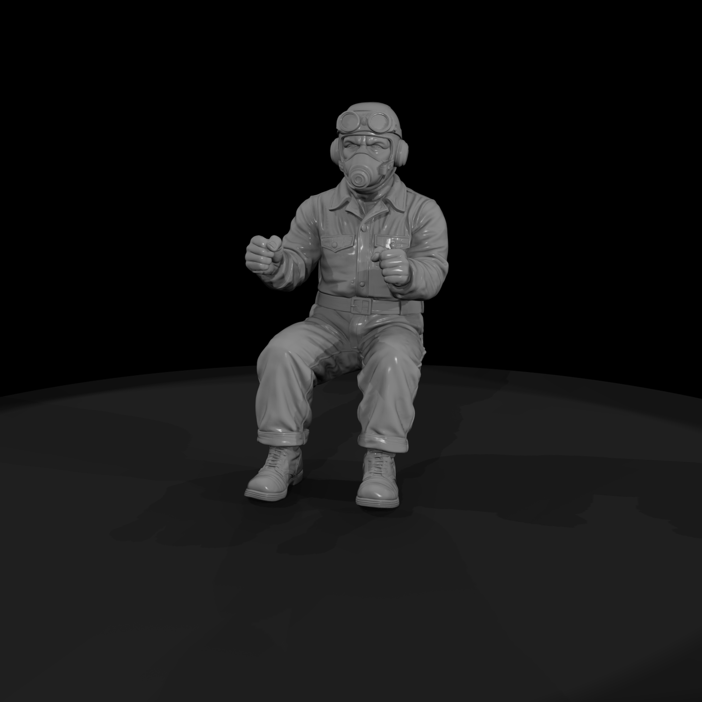 Hist 0247 Early Aviator Mechanic Miniature Figure