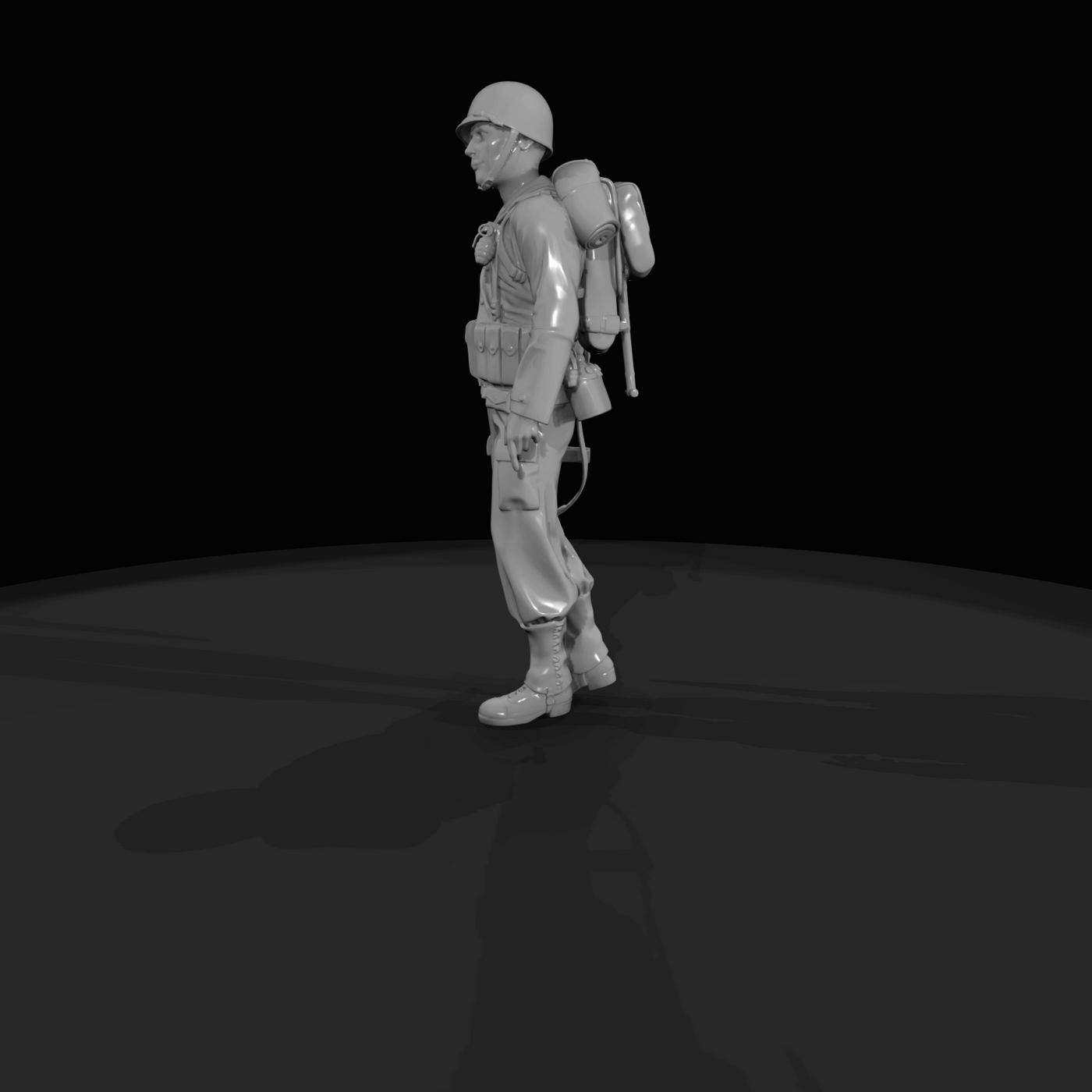 American Soldier Ww2 Walk A2 No Base