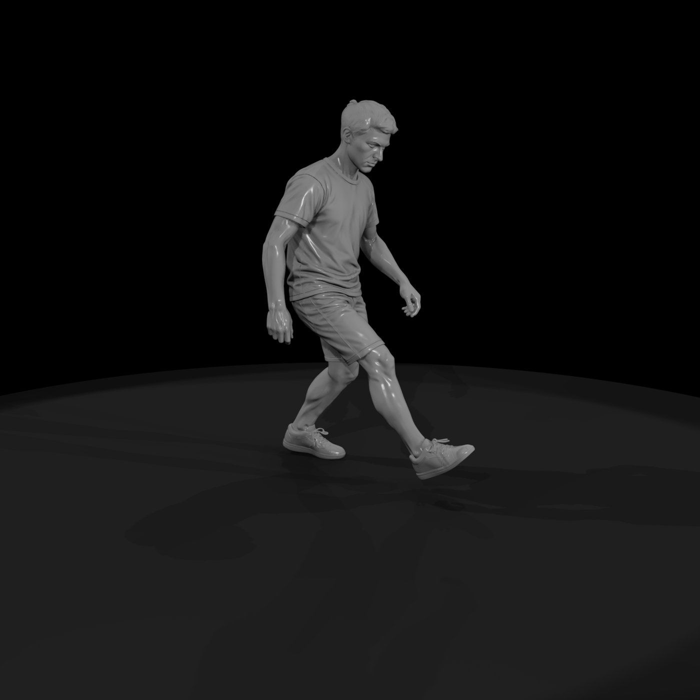 Man Playing Hacky Sack Mid-Stride
