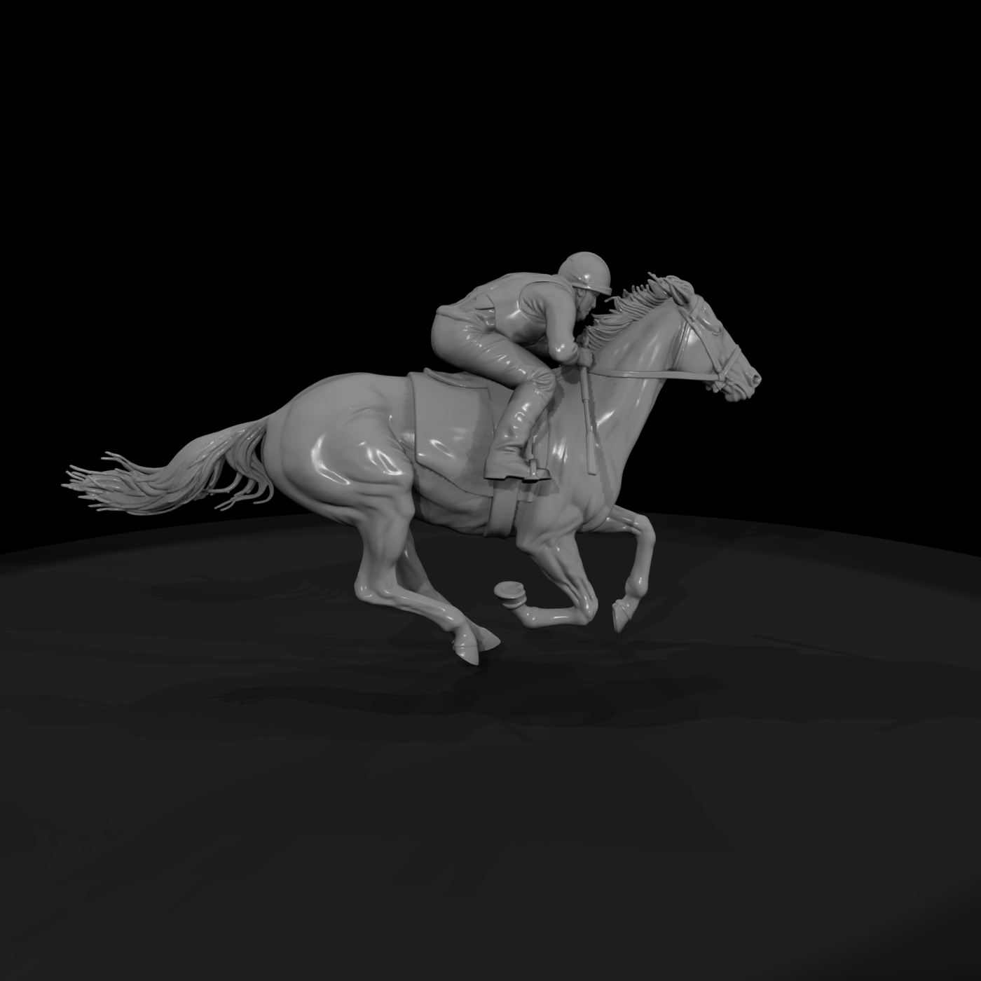 Jockey on Brown Racehorse
