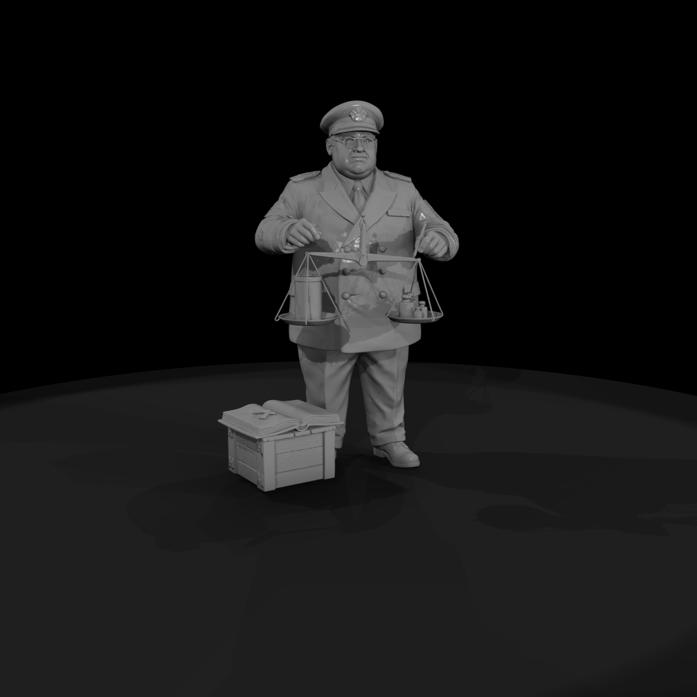 Army Justice Officer with Scales