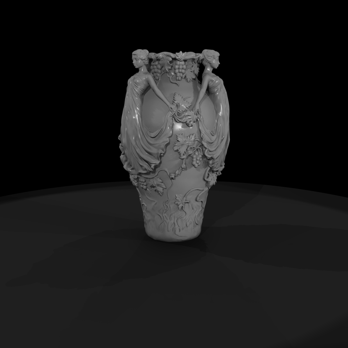 Art Nouveau Grapevine Maiden Vase