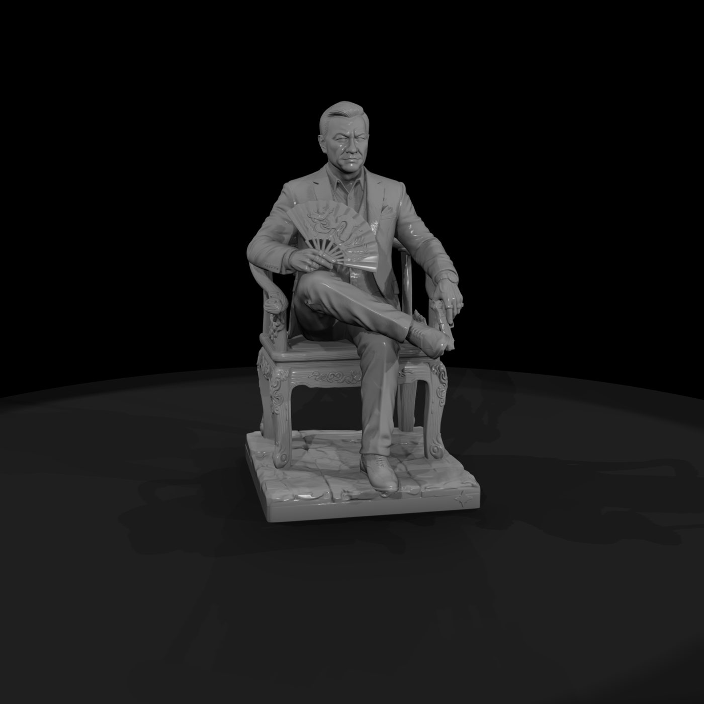 Crime Syndicate Boss on His Throne