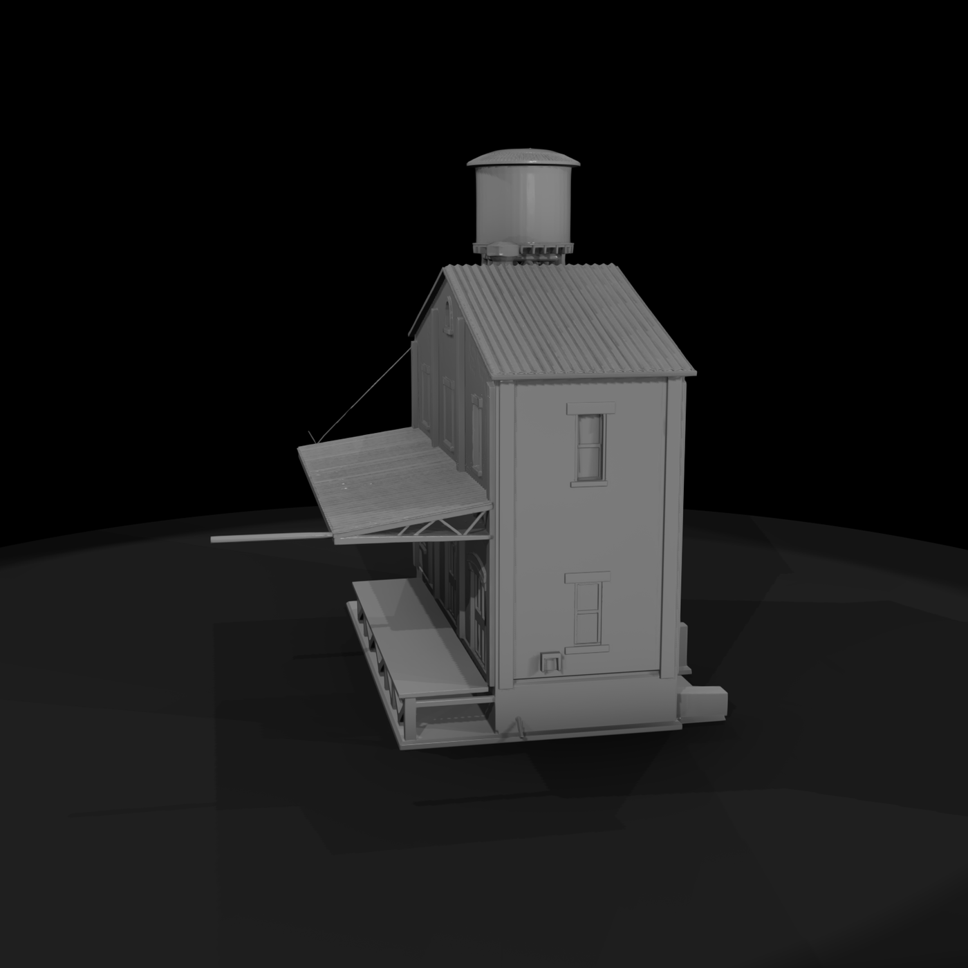 Vintage Industrial Warehouse with Water Tower