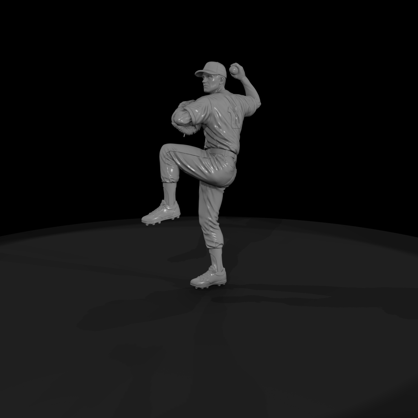 0077 Sports Baseball Pitcher Windup
