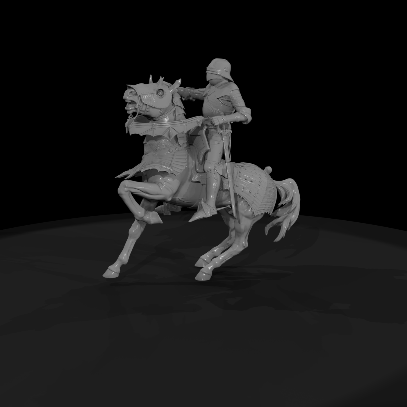 Armored Knight on Horse — Mounted