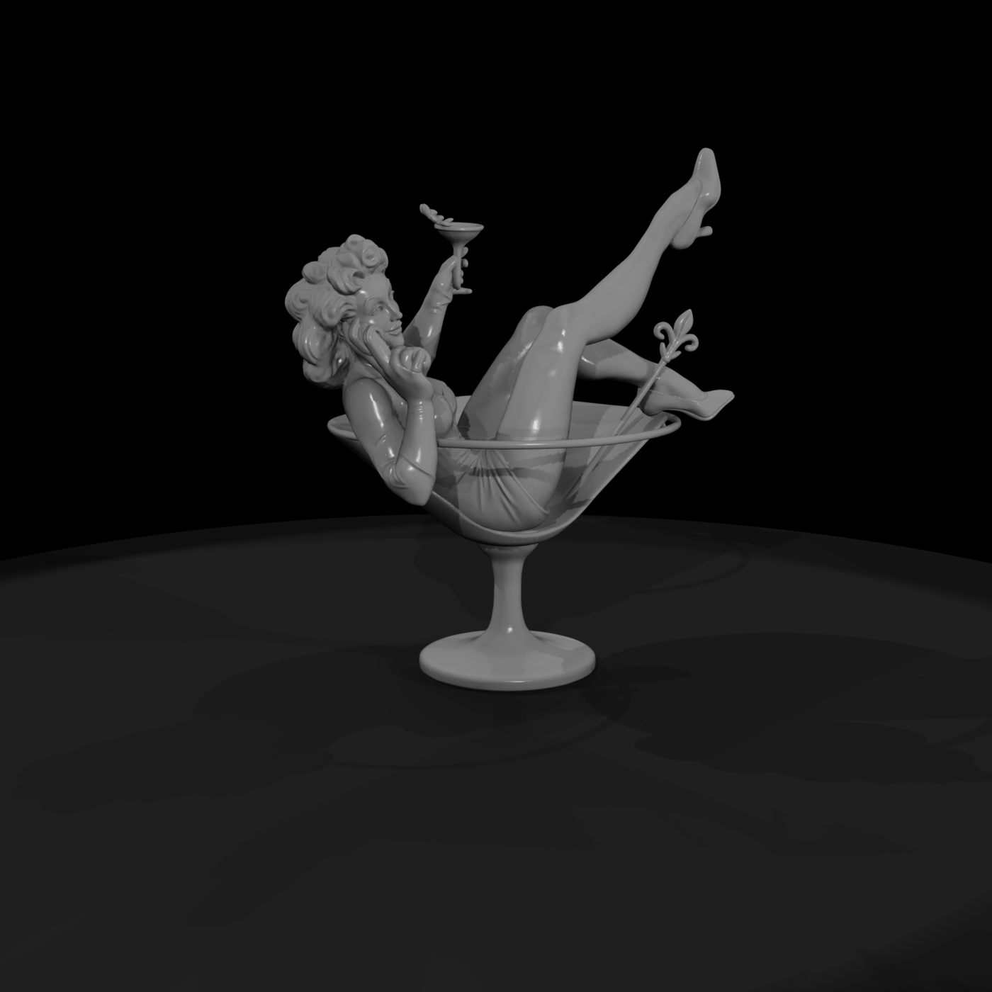 Pin Up In Coupe Glass