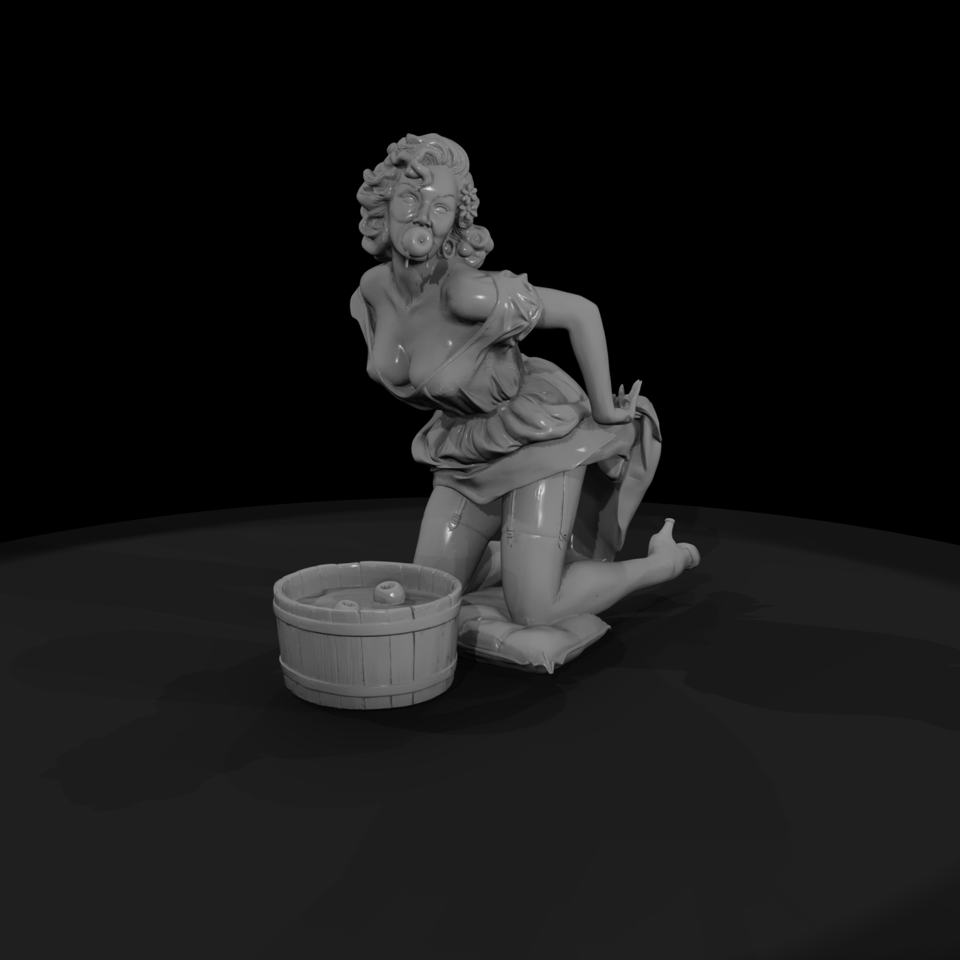 Bobbing-for-Apples Pin-Up