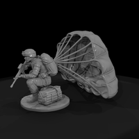 Modern Paratrooper Landing with Canopy — thumbnail 5