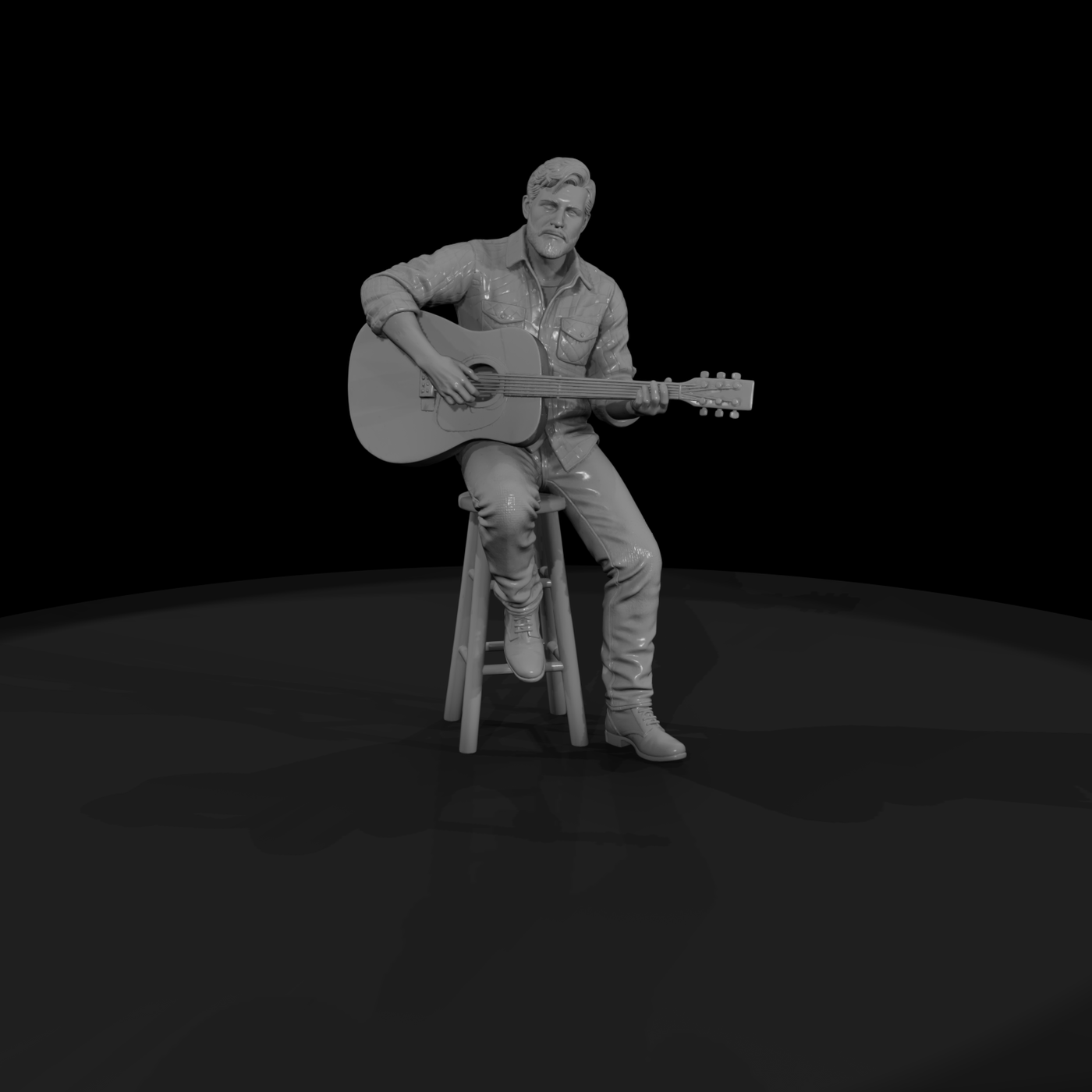 0186 Musician Acoustic Guitar Stool