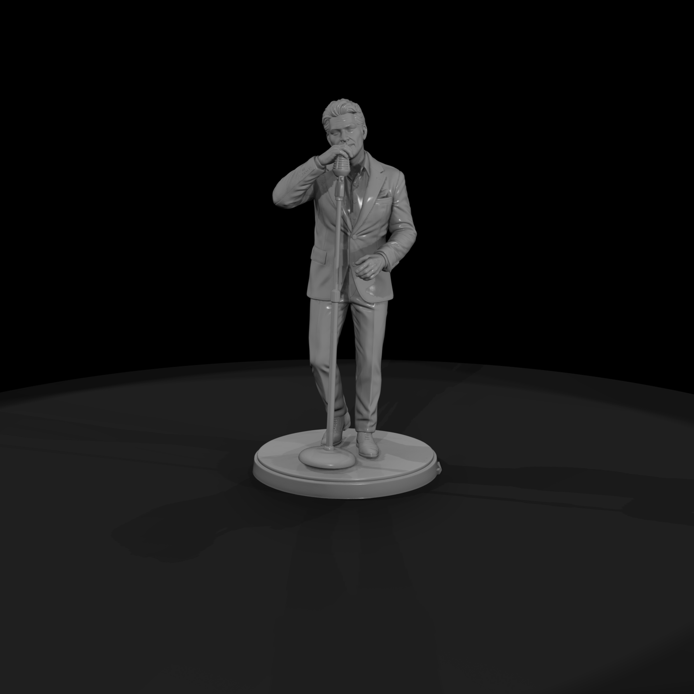 Lounge Crooner at the Microphone