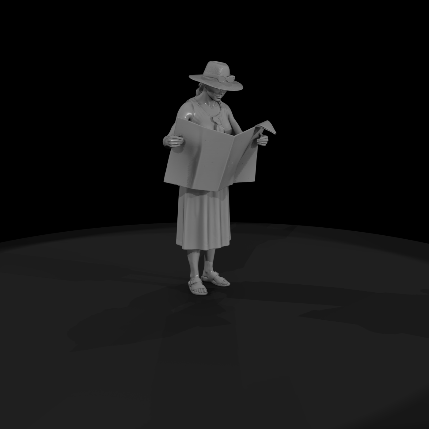Tourist Woman Reading a Map