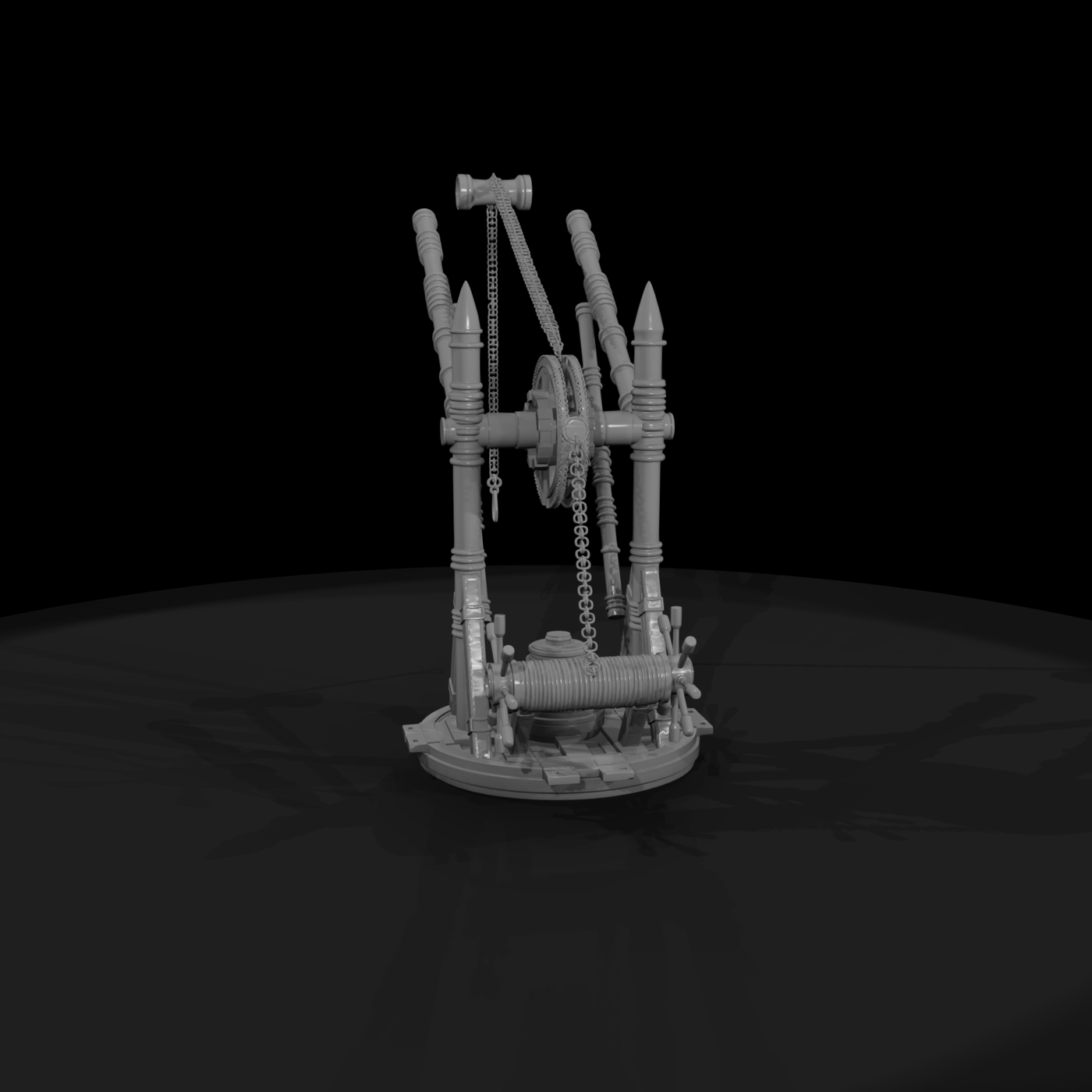 Stylized Medieval Dock Crane