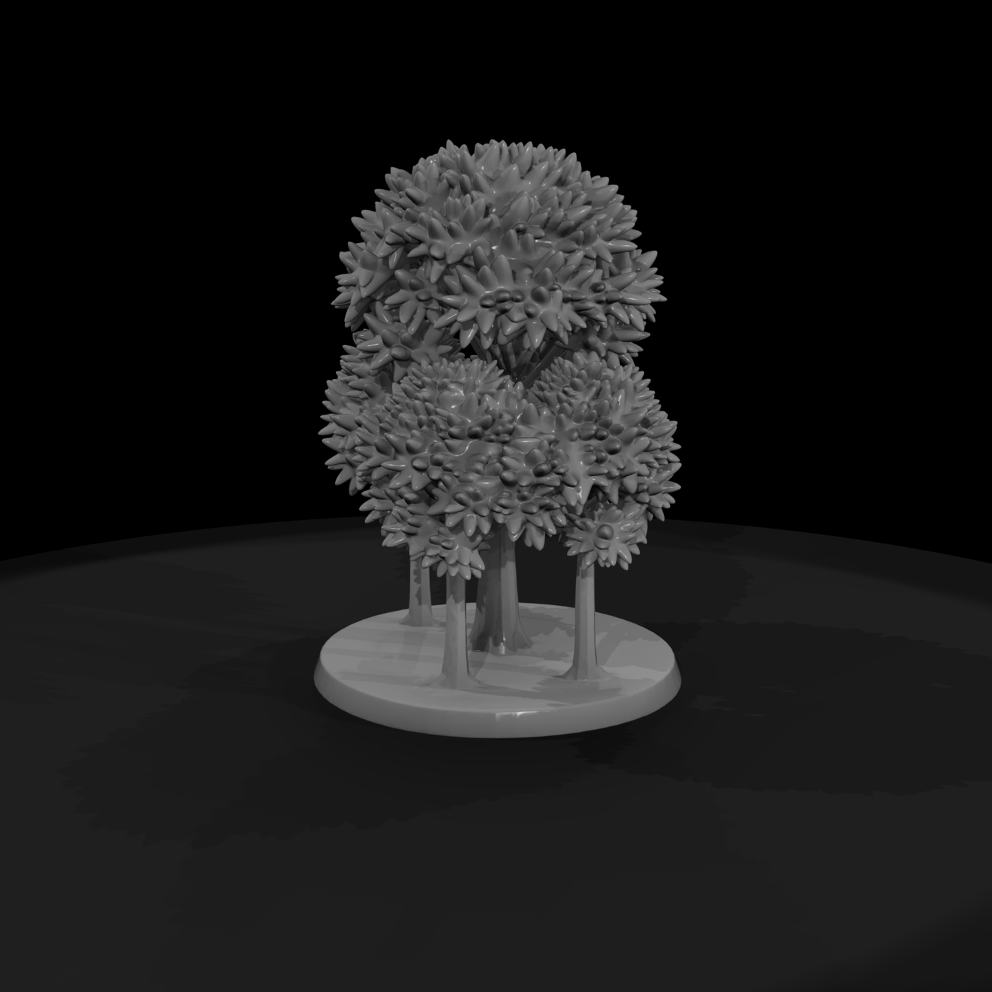 Stylized clustered tree grove — trees