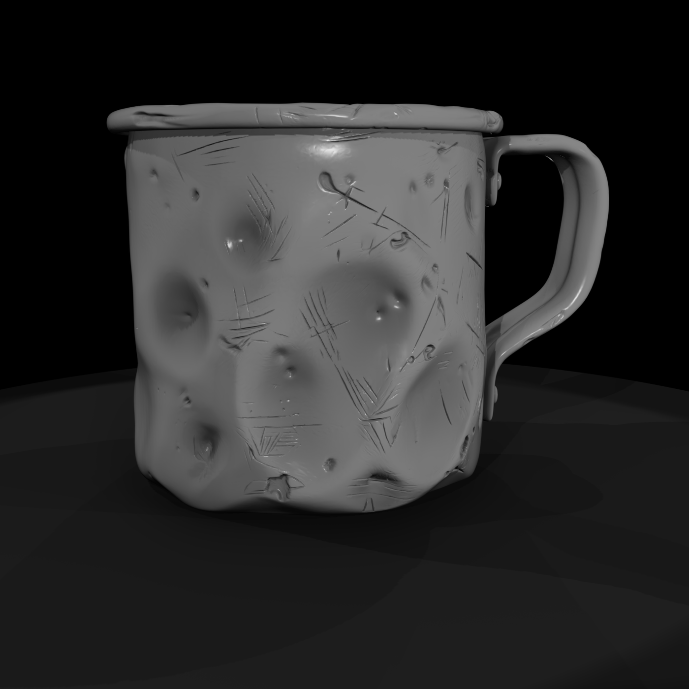 Dented Blue Enamel Camp Cup