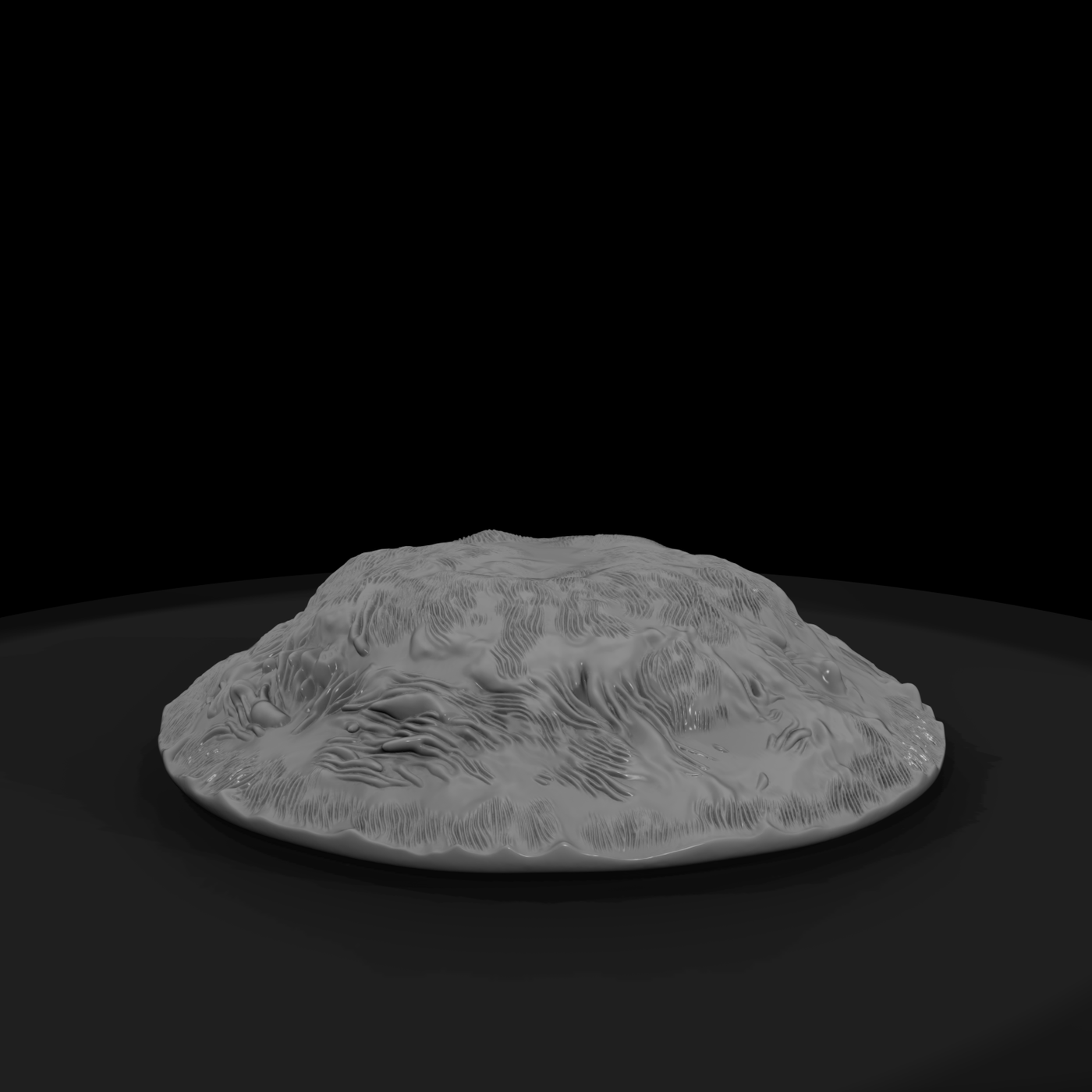 Sculpted Grassy Terrain Base 3D Model Thr3Xtr8