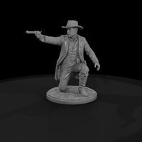 Old West Lawman Kneeling with Revolver — thumbnail 5