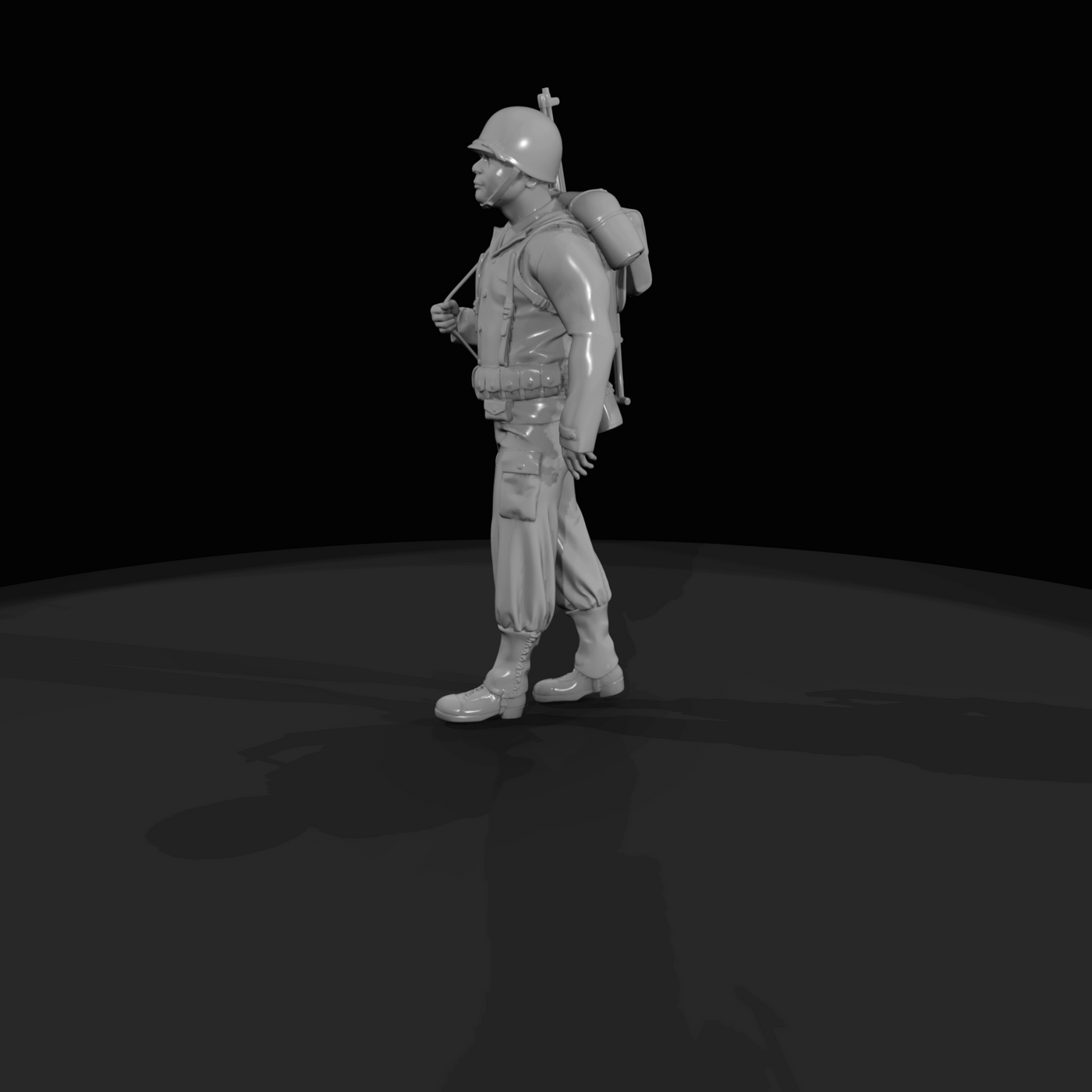 American Soldier Ww2 Walking A5 No Base
