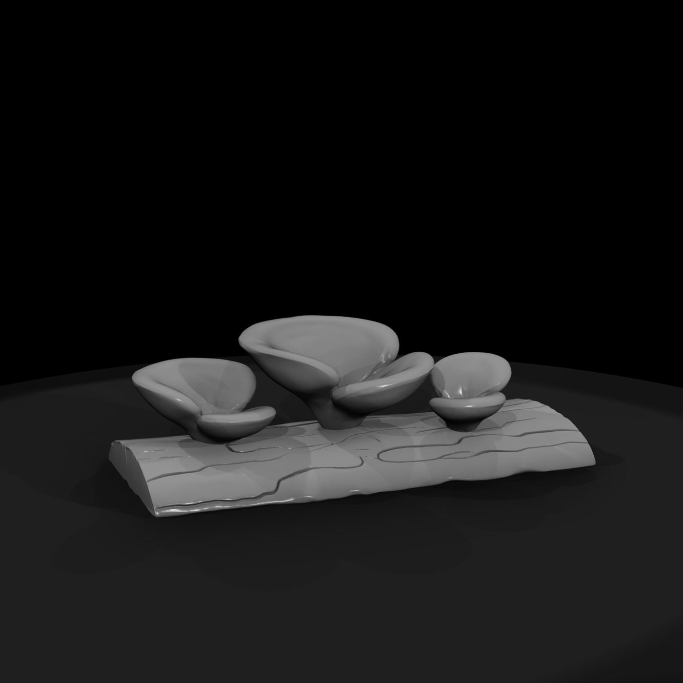 Stylized Low-Poly Turkey Tail Mushroom