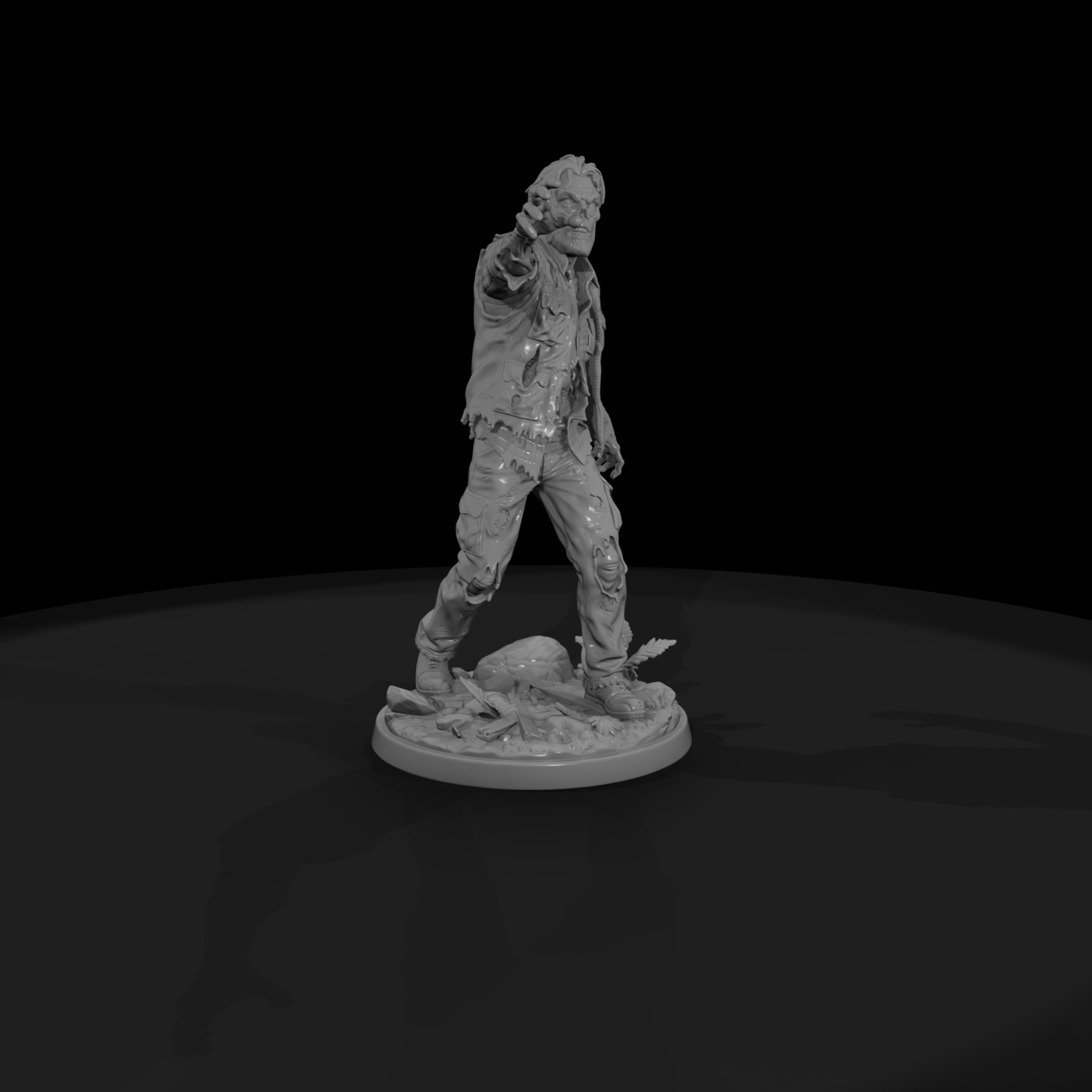 Zombified Hunter in Torn Denim Vest