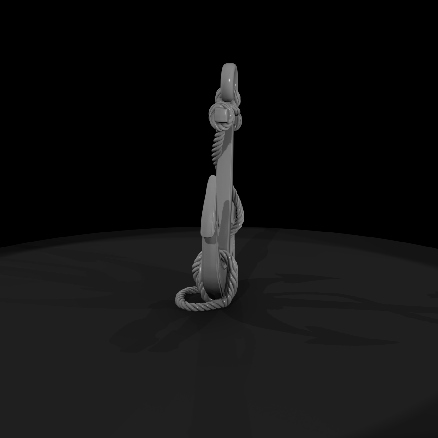 Stylized Nautical Anchor with Rope — & Display Prop