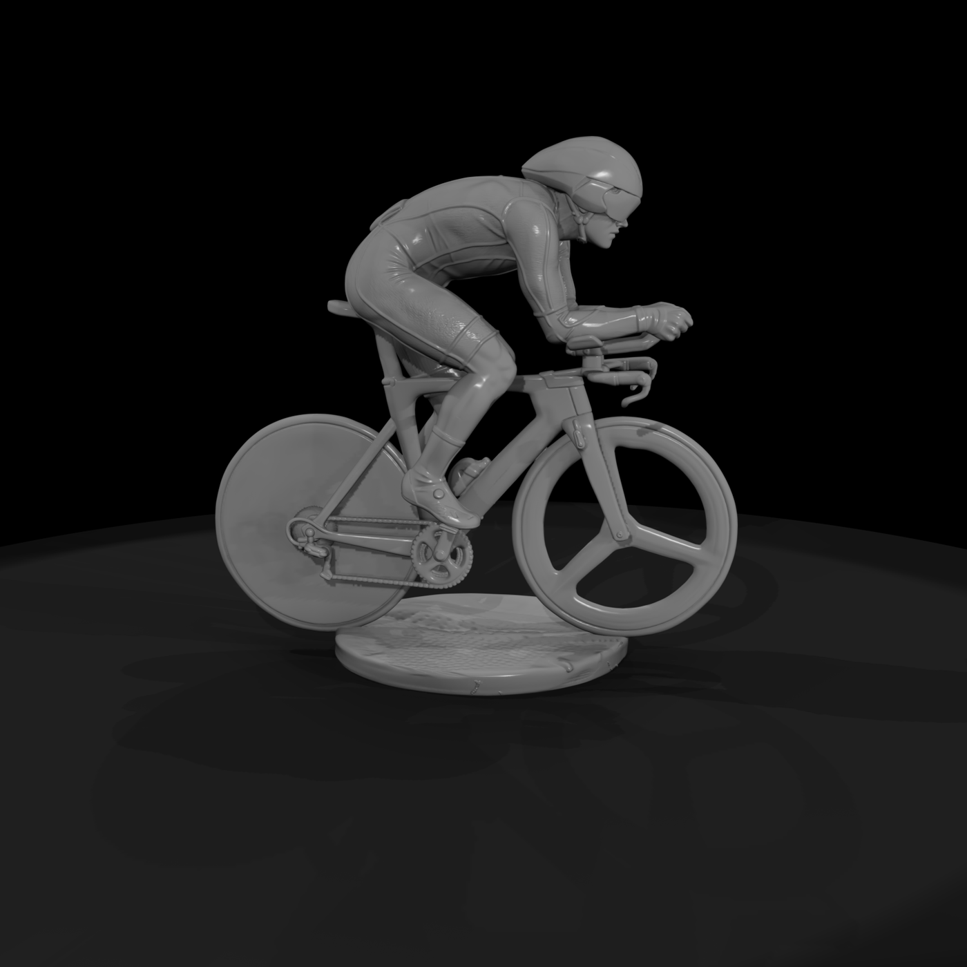 Time Trial Cyclist in Aero Tuck