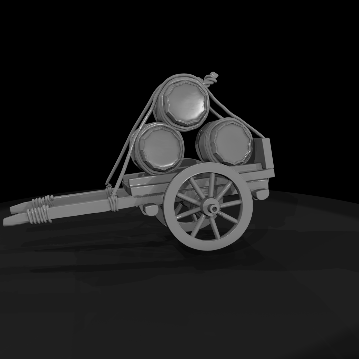 Medieval Barrel Cart
