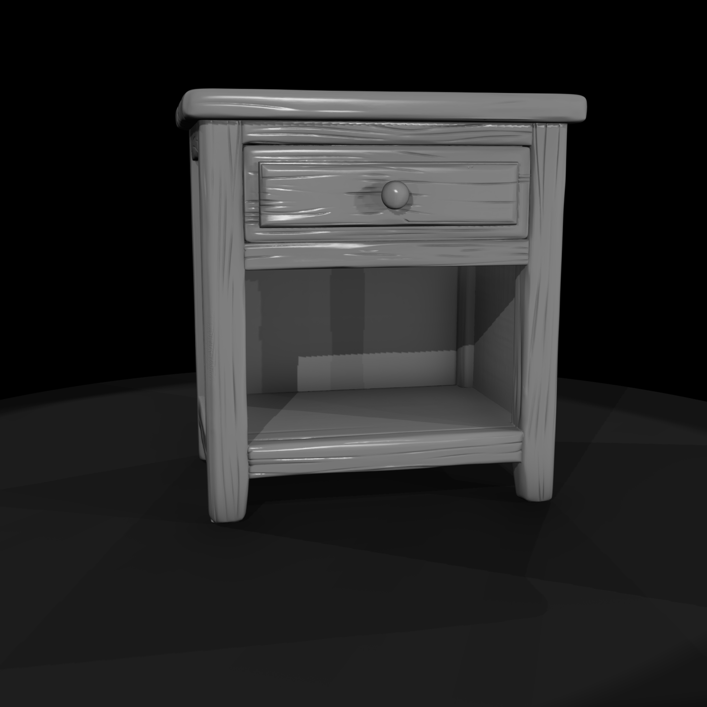 Rustic Painted Bedside Nightstand
