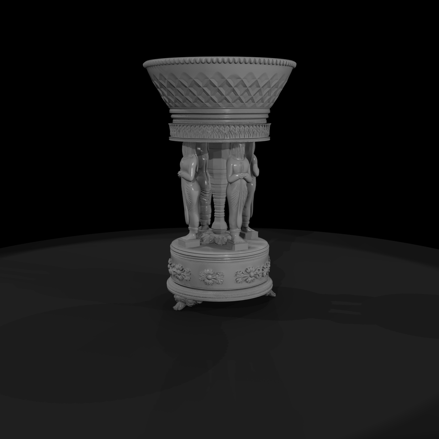 Neoclassical Caryatid Decorative Urn