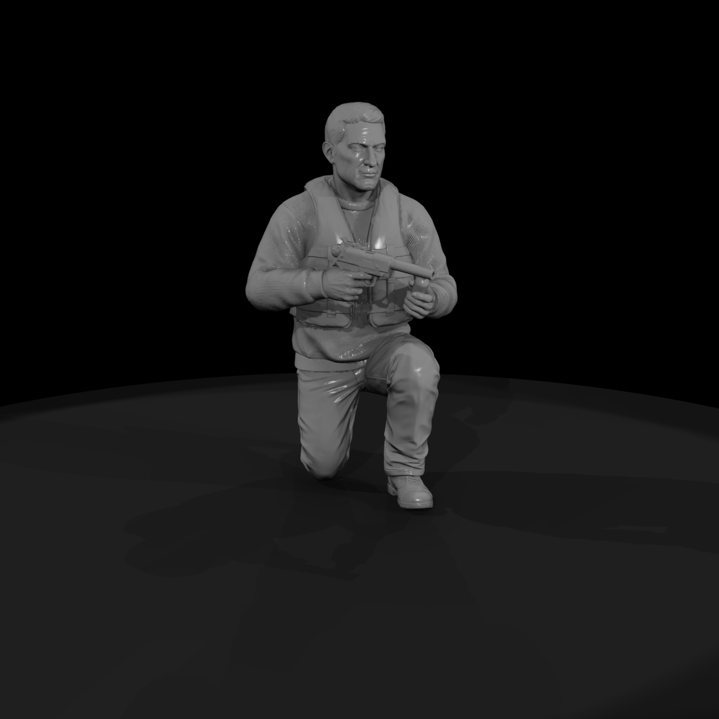WWII US Army Rifleman Kneeling