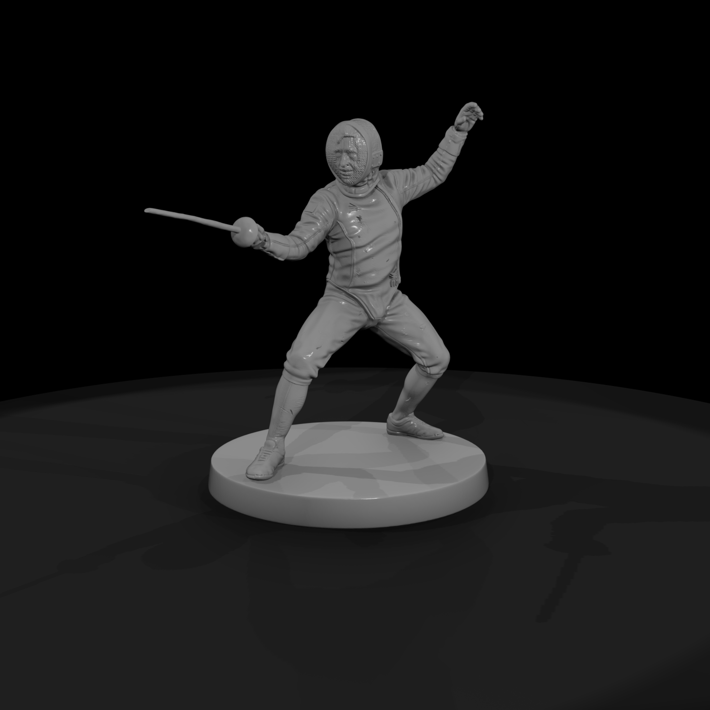 Fencer in En Garde Stance
