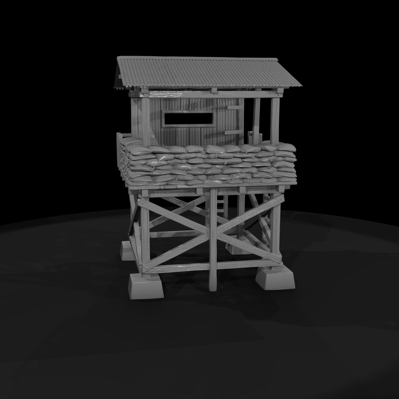 Mil 027 Vietnam Firebase Guard Tower
