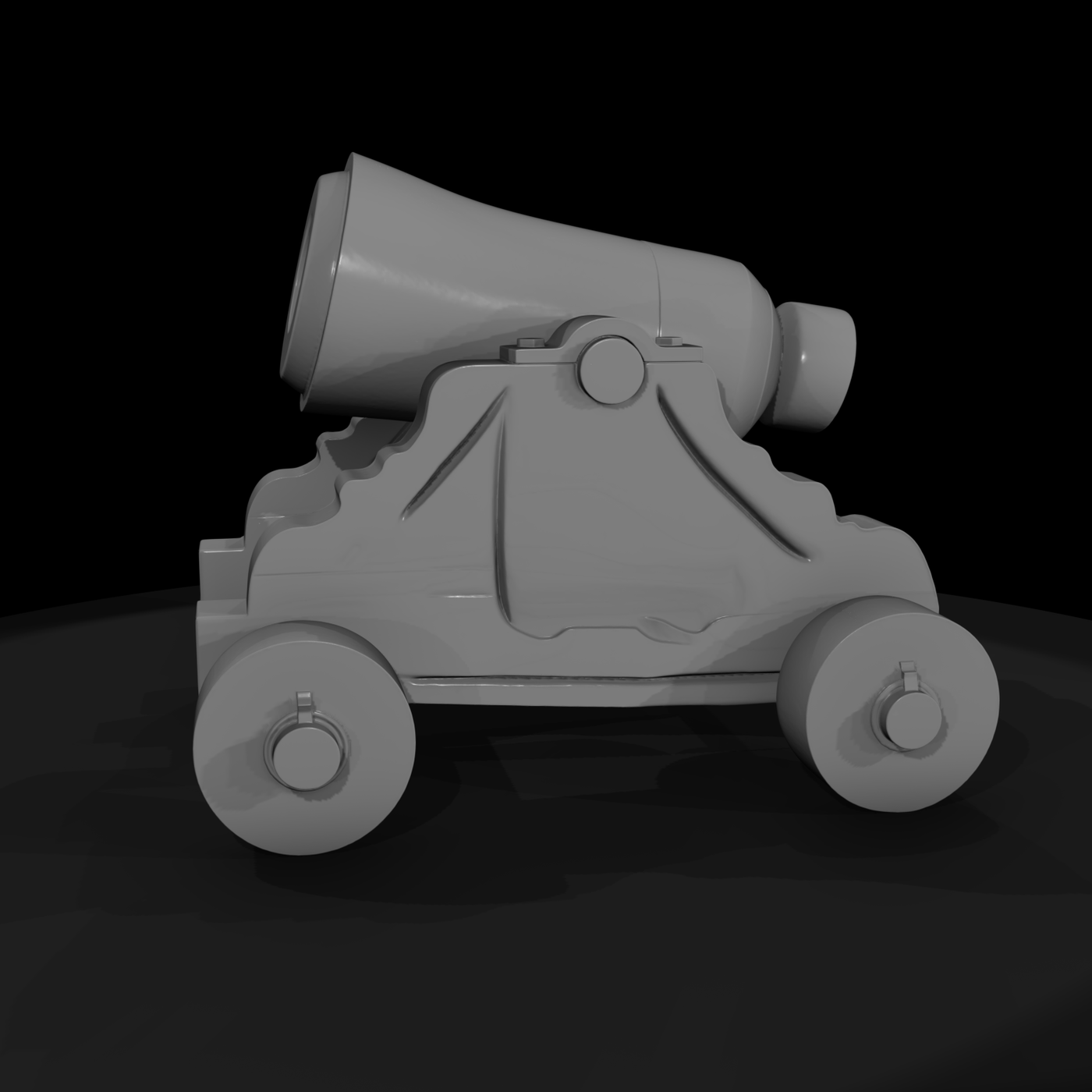 Stylized Medieval Wheeled Mortar Cannon