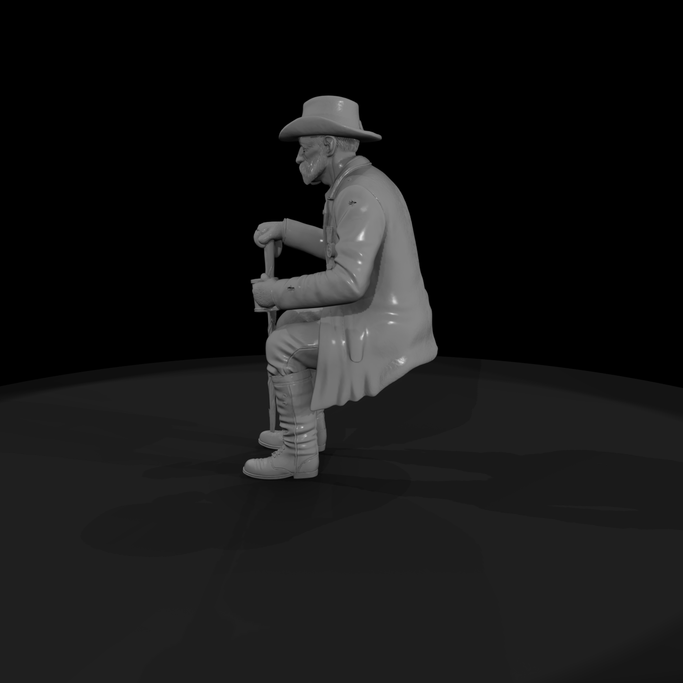 Seated Western Cowboy