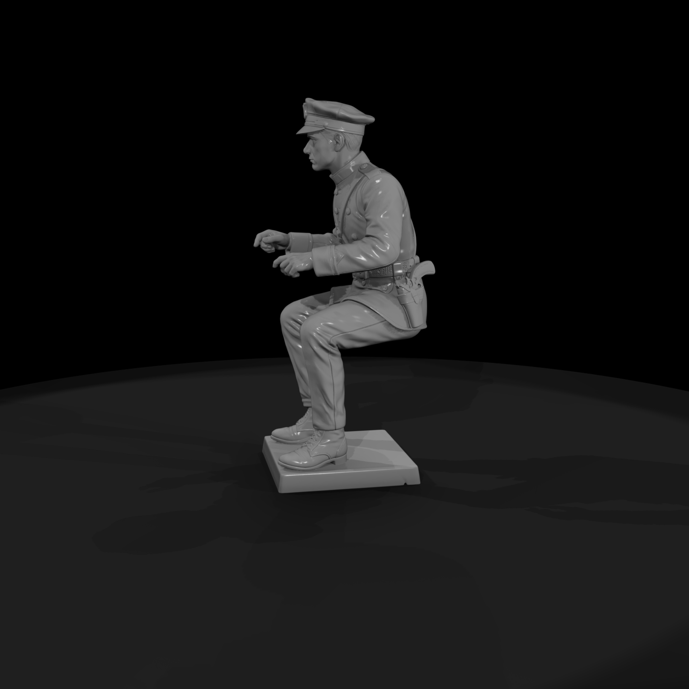 1920s Police Officer at the Wheel