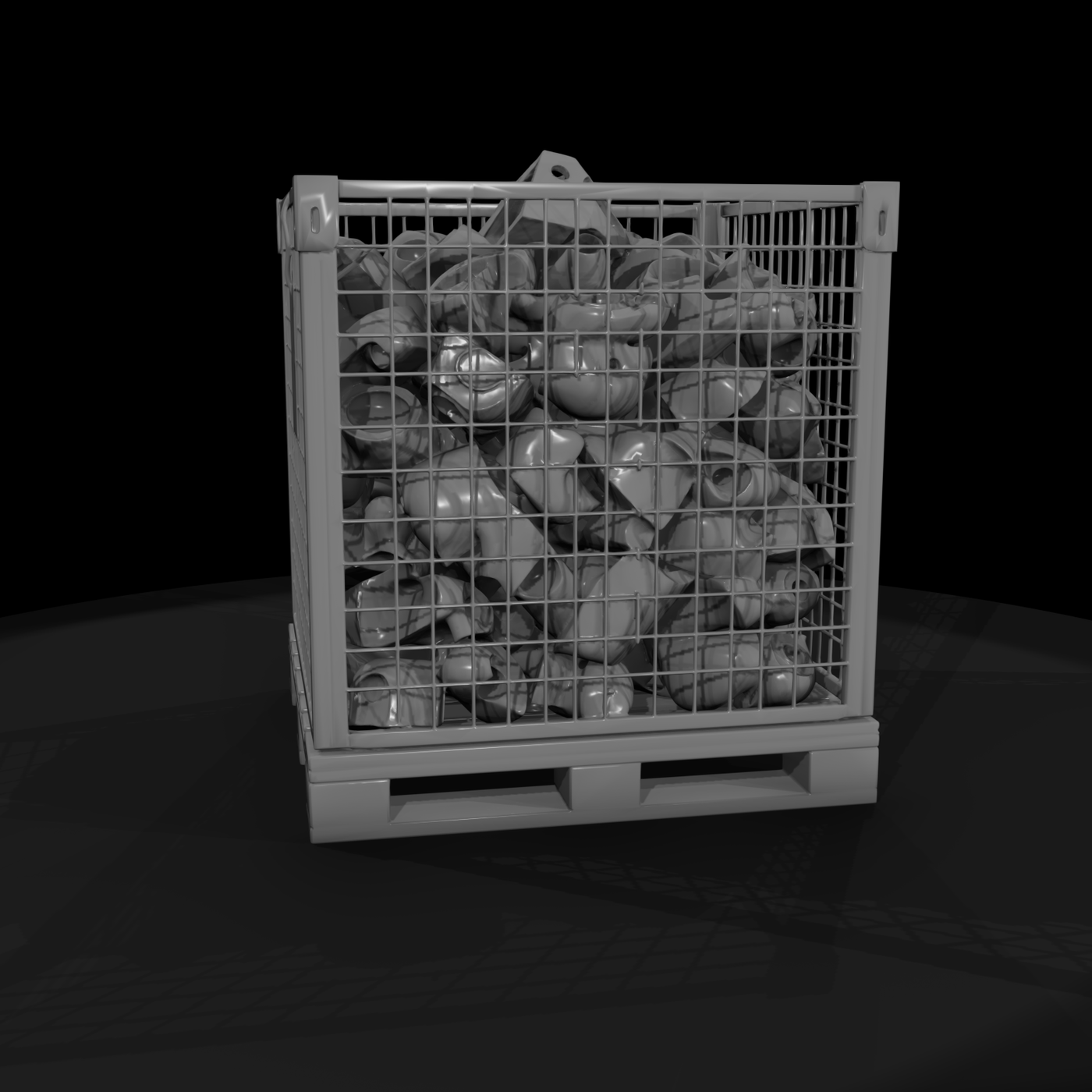 Stylized Industrial Wire Mesh Pallet Cage