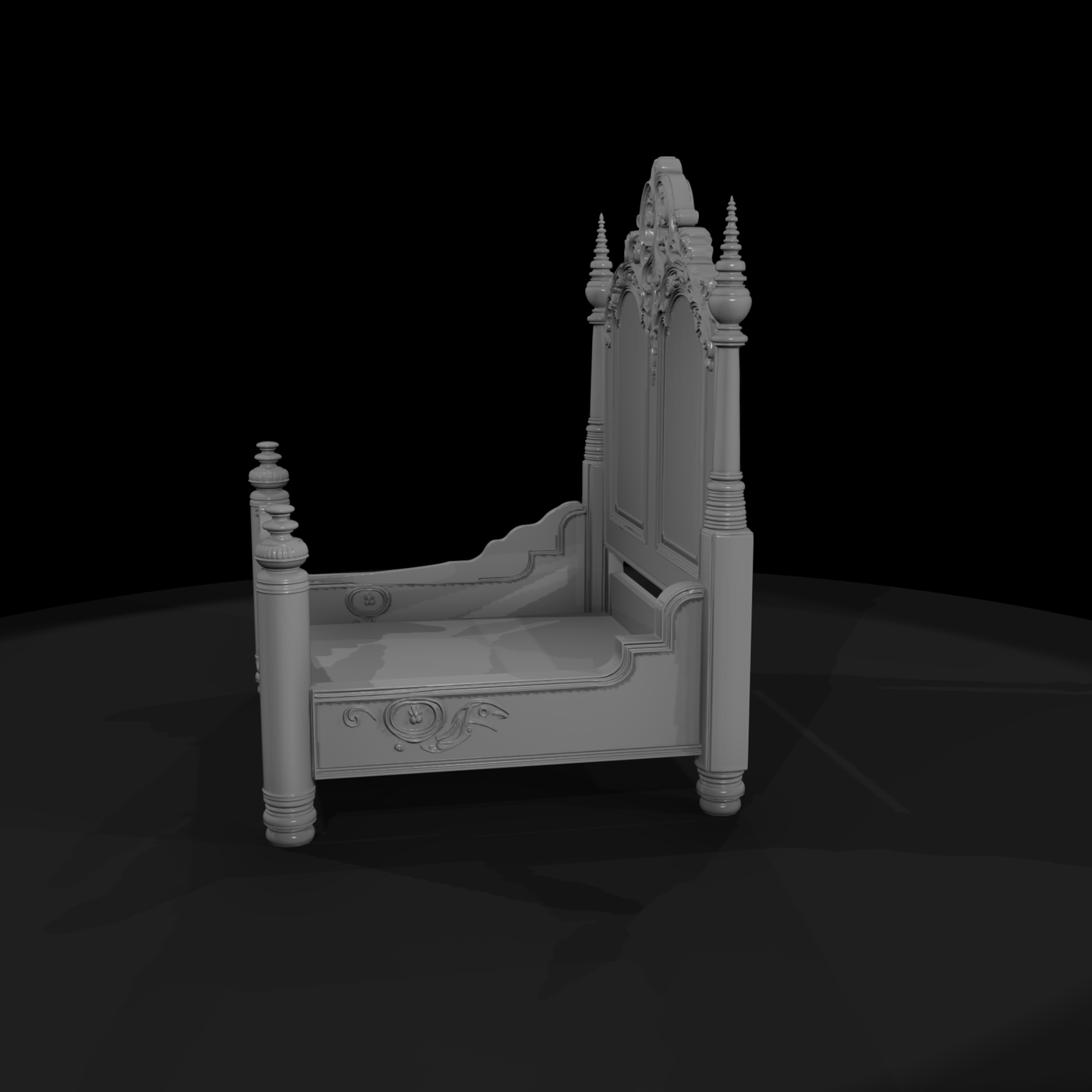 Victorian Rococo Four-Poster Bed Frame