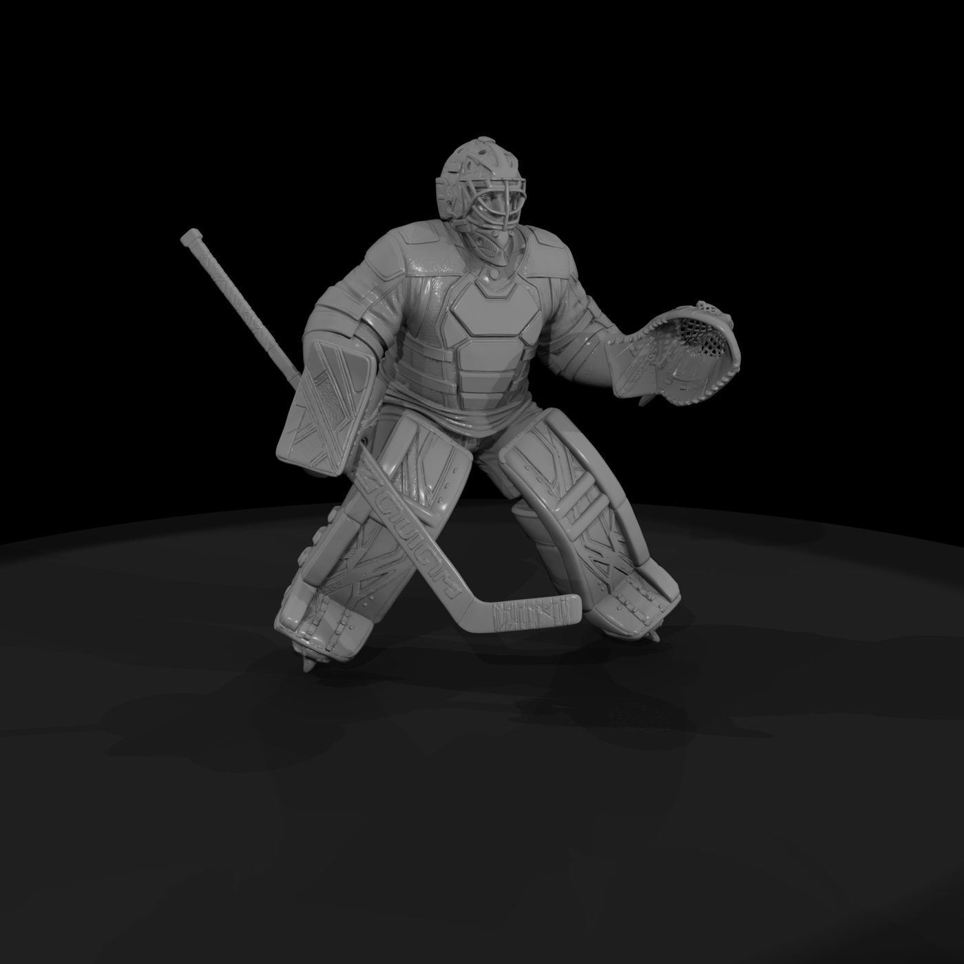 Ice Hockey Goalie in Full Pads