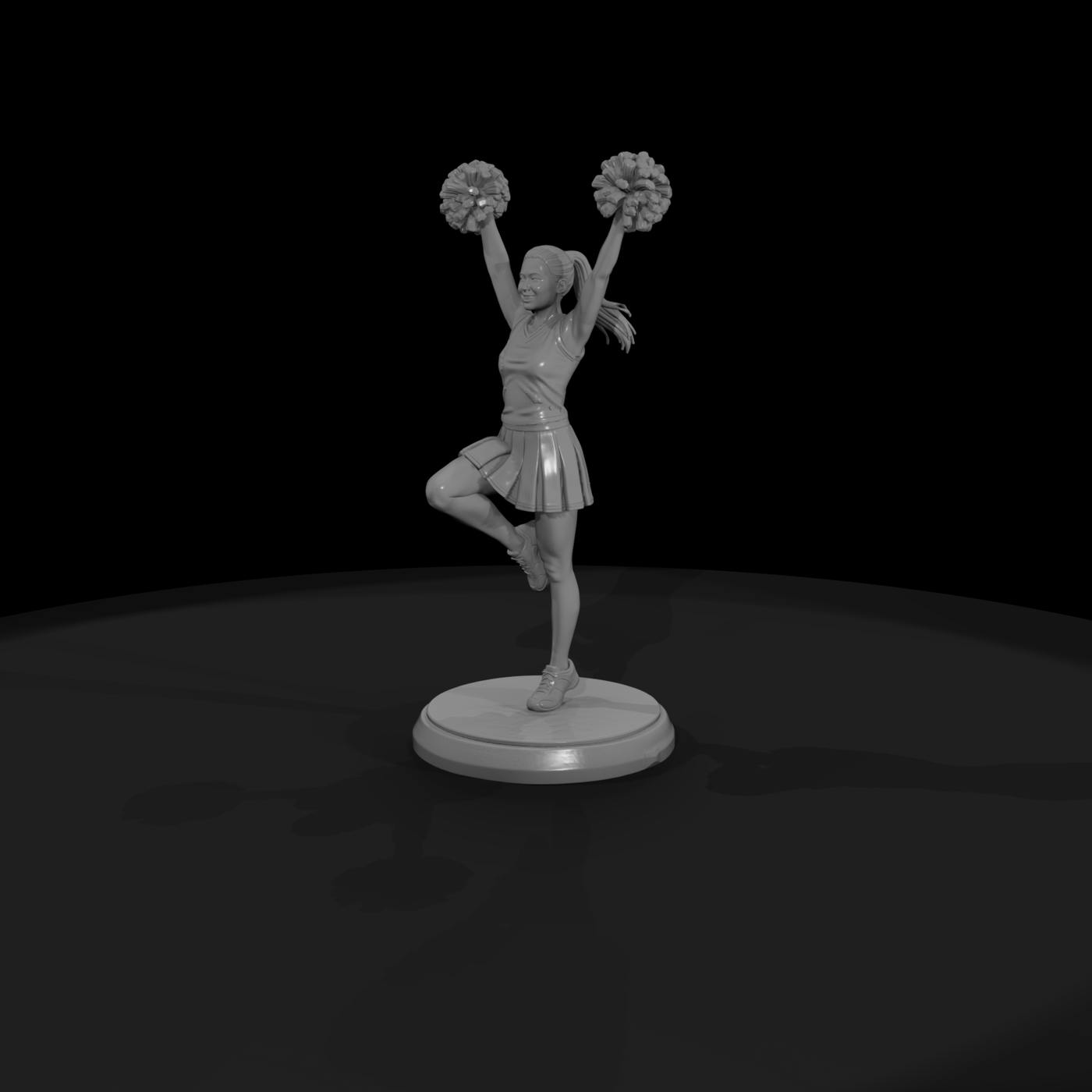 Cheerleader with Pom-Poms