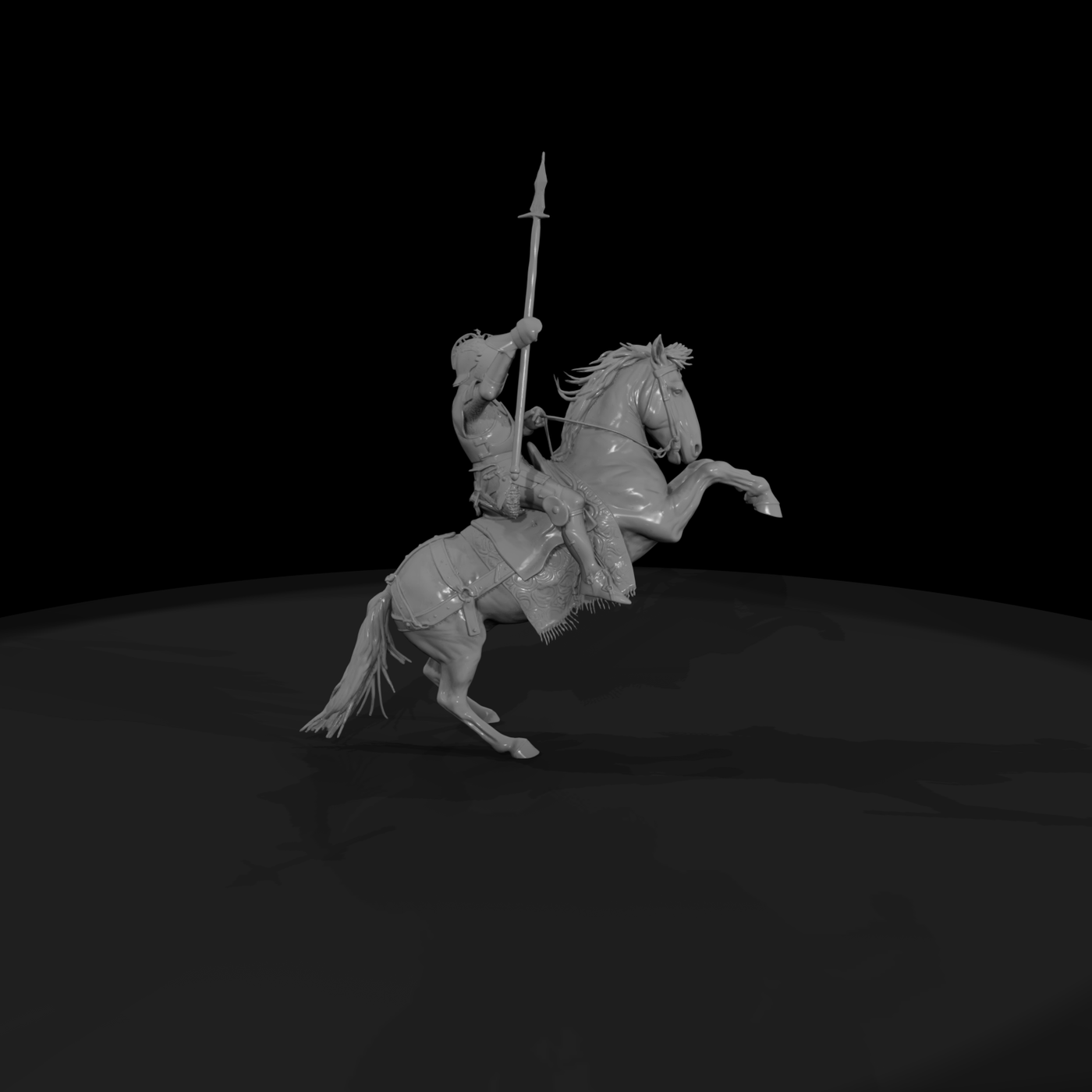 Mounted Knight on Rearing Horse