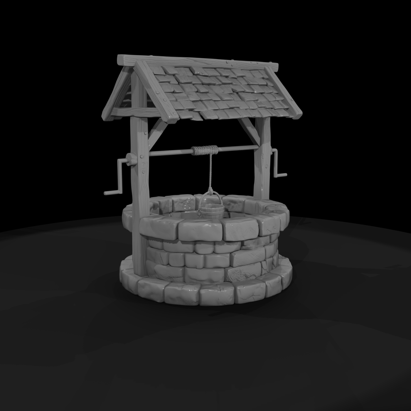 Rustic Stone Wishing Well