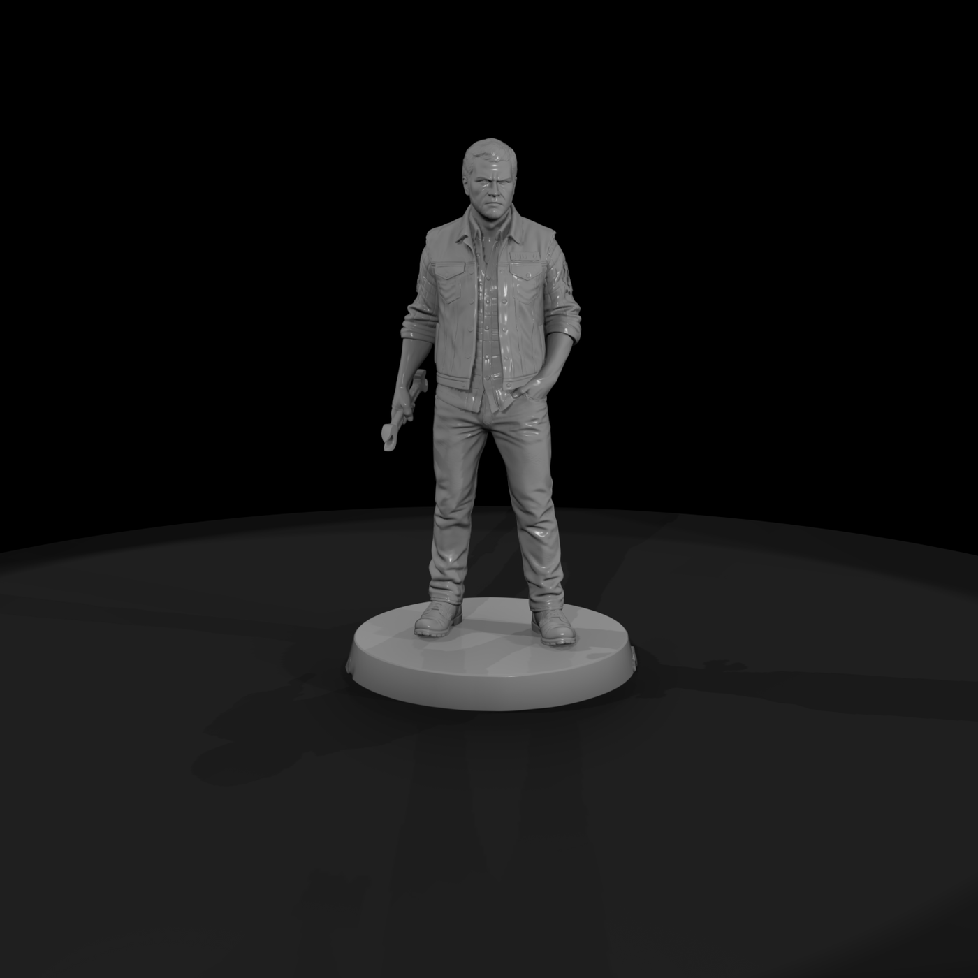 Outlaw Biker Prospect with Revolver