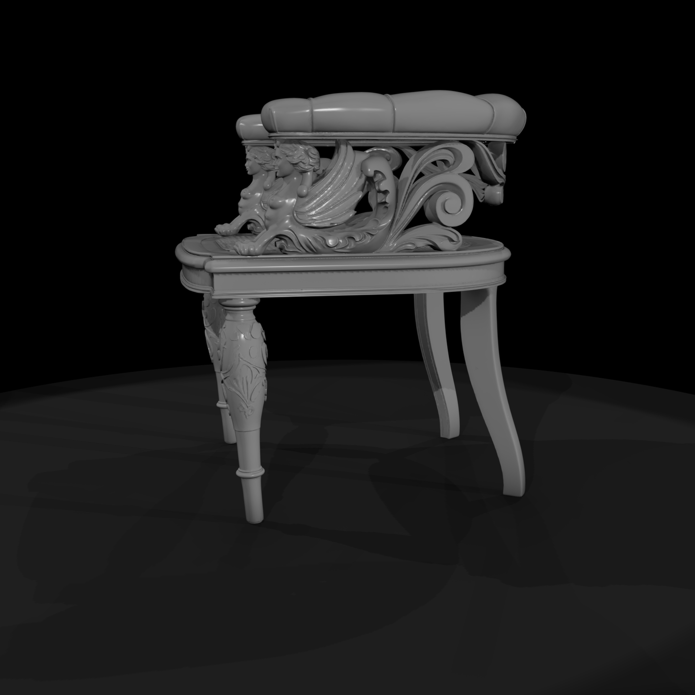 Neoclassical Sphinx Corner Armchair