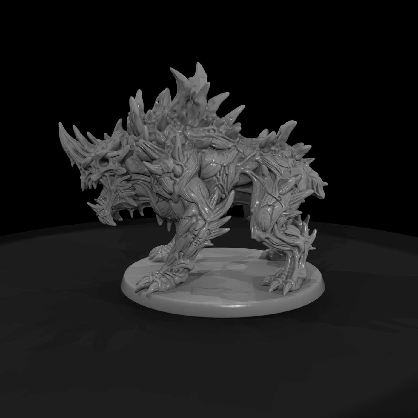High Poly Spined Fantasy Demon Hound 3D Model Sdmg