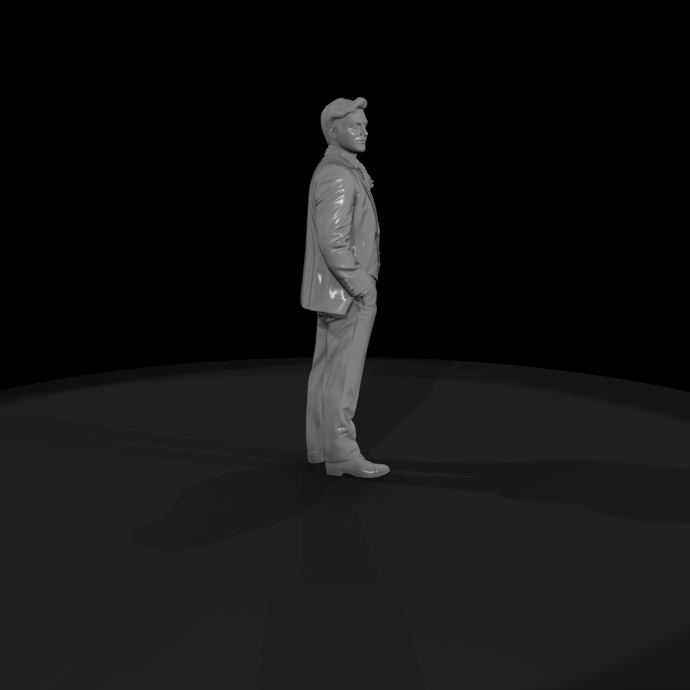 Groom in Grey Wedding Suit