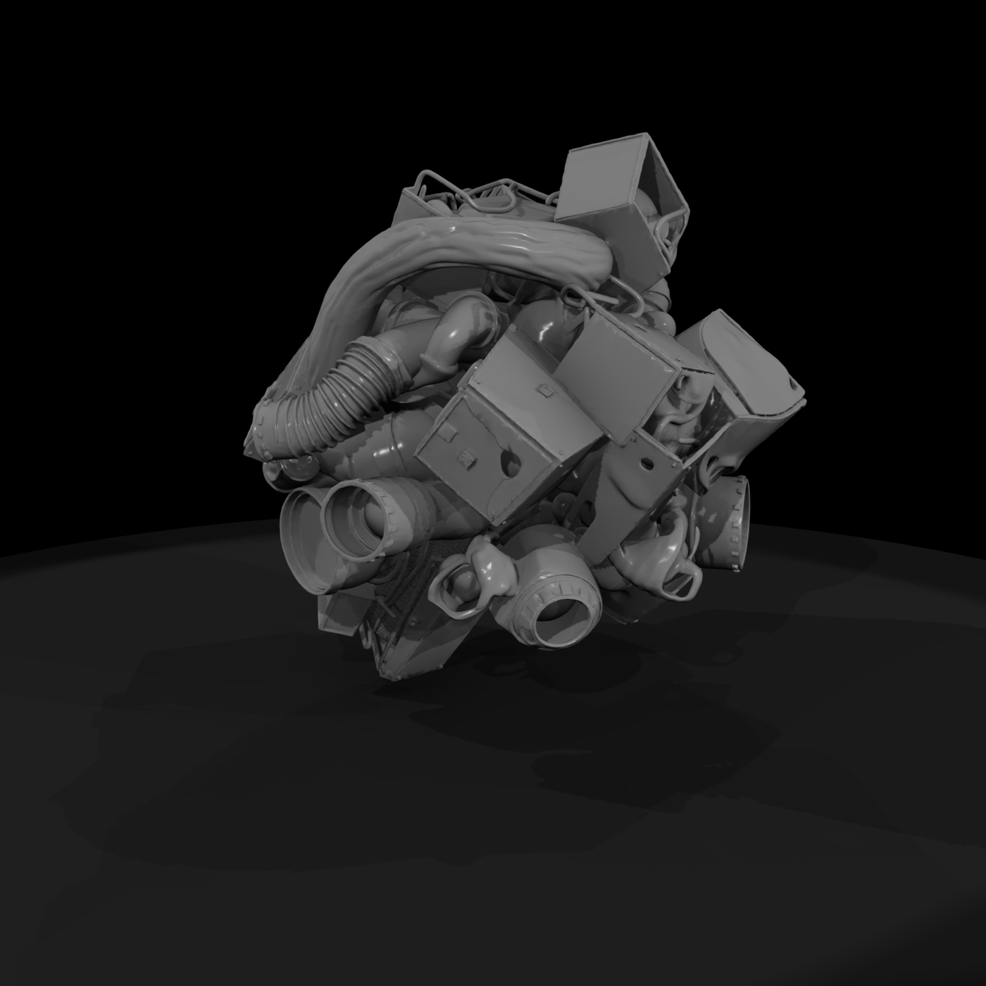 Stylized Industrial Scrap Pile